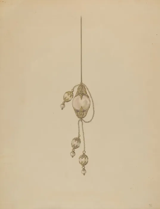 Framed Print : Hair Ornament, c. 1937. Creator: Melita Hofmann Framed Print : Hair Ornament, c. 1937. Creator: Melita Hofmann