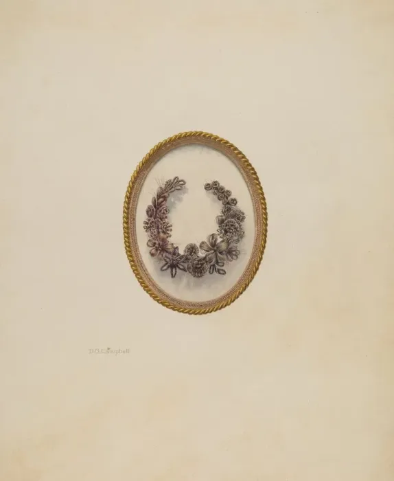 Framed Print : Hair Ornament, c. 1940. Creator: Douglas Campbell Framed Print : Hair Ornament, c. 1940. Creator: Douglas Campbell