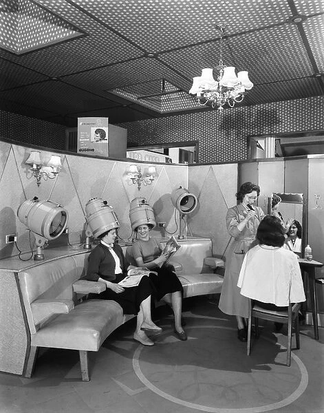 Hairdressing department, Barnsley Co-op, South Yorkshire, 1957. Artist: Michael Walters
