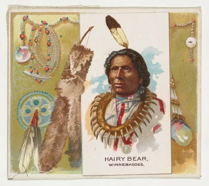 Framed Print : Hairy Bear, Winnebagoes, from the American Indian Chiefs series (N36) for Allen & Framed Print : Hairy Bear, Winnebagoes, from the American Indian Chiefs series (N36) for Allen &