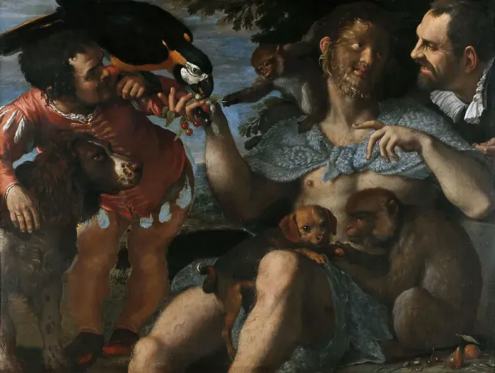 Framed Print : Hairy Harry, Mad Peter and Tiny Amon, c. 1598. Creator: Carracci, Agostino (1557-1602) Framed Print : Hairy Harry, Mad Peter and Tiny Amon, c. 1598. Creator: Carracci, Agostino (1557-1602)
