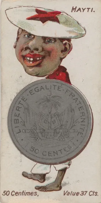 Framed Print : Haiti, 50 Centimes, from the series Coins of All Nations (N72 Framed Print : Haiti, 50 Centimes, from the series Coins of All Nations (N72
