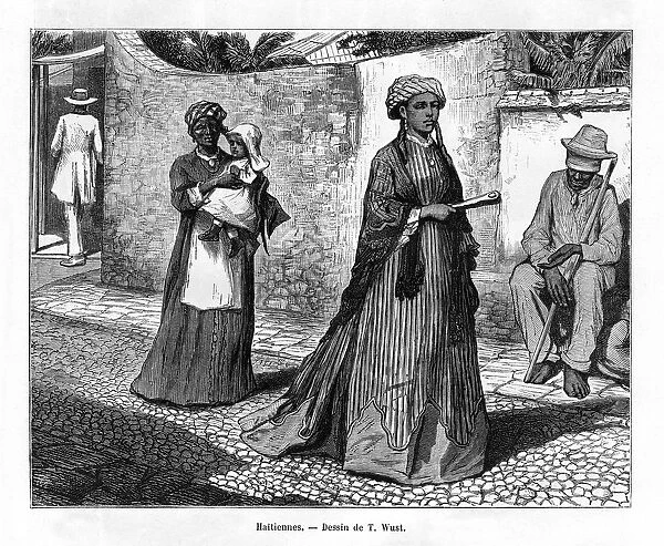 Haitian women, 19th century. Artist: T Wust