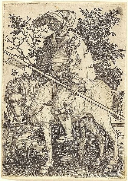 Halberdier on Horseback, 1520s. Creator: Barthel Beham