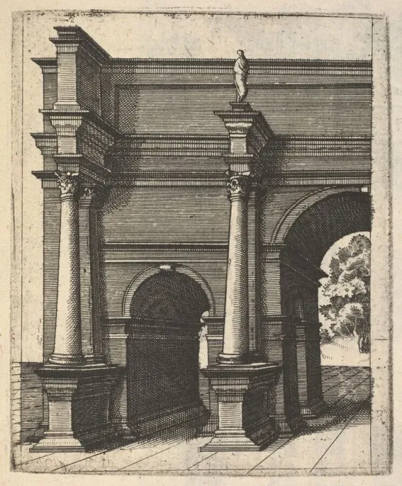 Framed Print : Half of an Arch [Arcus Lutii Septimi] from the series Ruinarum variarum fabricarum
