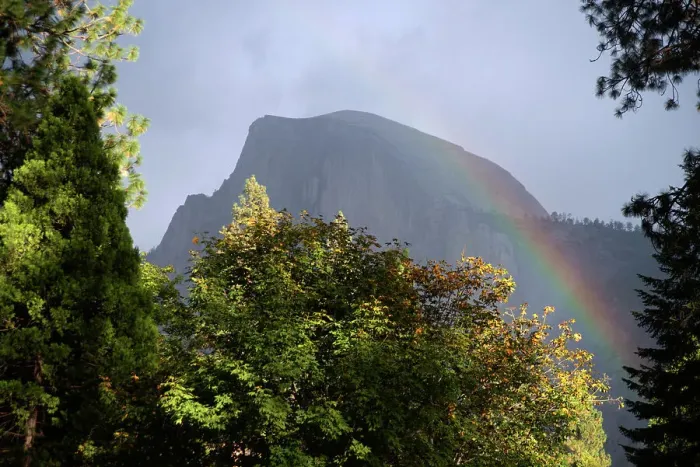 Framed Print : Half Dome and rainbow, Yosemite, California, USA, 2022. Creator: Ethel Davies Framed Print : Half Dome and rainbow, Yosemite, California, USA, 2022. Creator: Ethel Davies