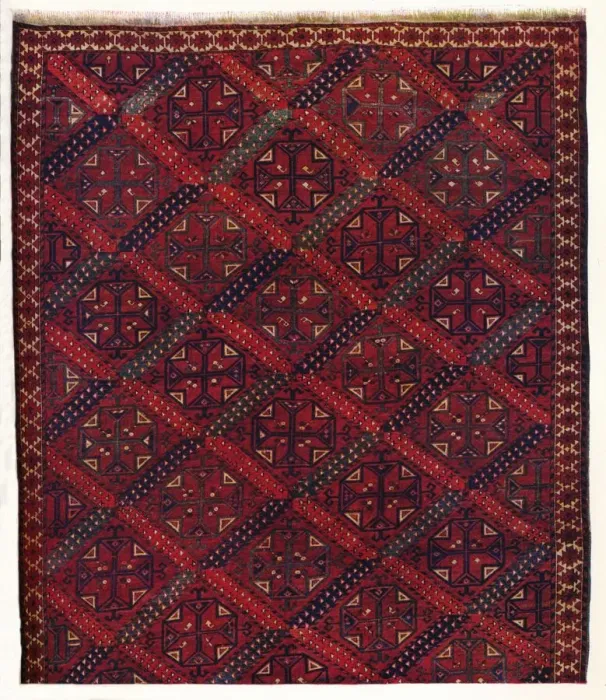 Framed Print : Half of an Ersari Turkoman rug, c1700 Framed Print : Half of an Ersari Turkoman rug, c1700