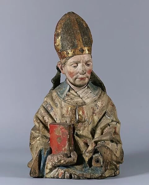 Half figure of a St. bishop's, around 1480 / 1490. Creator: Hans Klocker