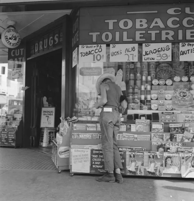 Framed Print : Half-grown farm boy on main drugstore corner in town, Medford, Oregon, 1939. Creator: Dorothea Lange Framed Print : Half-grown farm boy on main drugstore corner in town, Medford, Oregon, 1939. Creator: Dorothea Lange