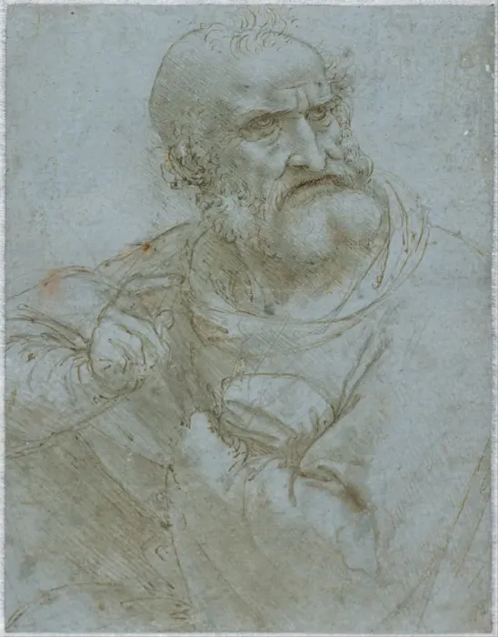 Framed Print : Half-Length Figure of an Apostle, 1493-1495. Artist: Leonardo da Vinci (1452-1519) Framed Print : Half-Length Figure of an Apostle, 1493-1495. Artist: Leonardo da Vinci (1452-1519)