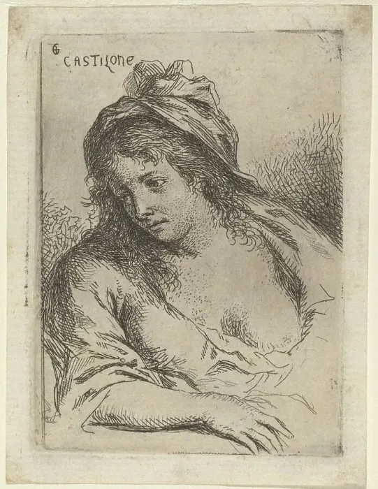 Framed Print : Half-Length Figure of a Woman Looking Sideward. Creator: Bartholomaeus Ignaz Weiss Framed Print : Half-Length Figure of a Woman Looking Sideward. Creator: Bartholomaeus Ignaz Weiss
