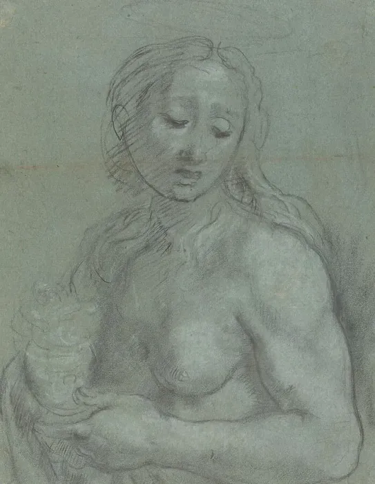 Framed Print : Half-Length of Mary Magdalene [verso], c. 1565 / 1567. Creator: Federico Barocci