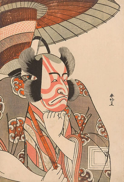 Half-Length Portrait of the Actor Ichikawa Danjuro V as Kazusa no Gorobei Tadamitsu... c. 1780. Creator: Katsukawa Shunko