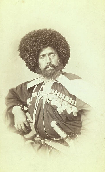 Half-length portrait of Transcaucasian man, facing front, between 1870 and 1886. Creator: Unknown