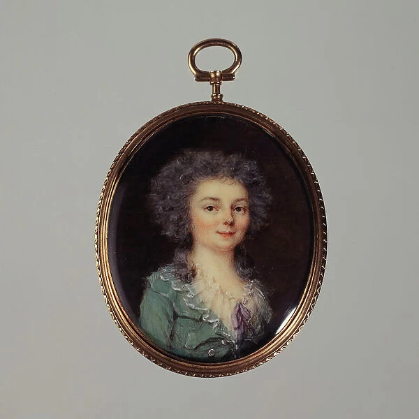 Half-length portrait of a young woman, c1788. Creators: Francois Antoine Romany, Peter Adolf Hall