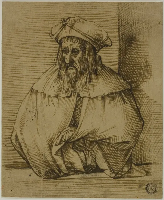 Framed Print : Half-Length Sketch of a Gentleman Wearing Hat and Cape, n.d. Creator: Bartolomeo Passarotti Framed Print : Half-Length Sketch of a Gentleman Wearing Hat and Cape, n.d. Creator: Bartolomeo Passarotti