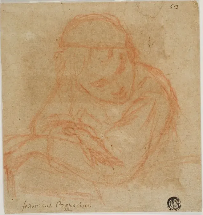 Framed Print : Half Length Sketch of Girl with Crossed Arms, n.d. Creators: Unknown, Bartolomeo Schedoni Framed Print : Half Length Sketch of Girl with Crossed Arms, n.d. Creators: Unknown, Bartolomeo Schedoni