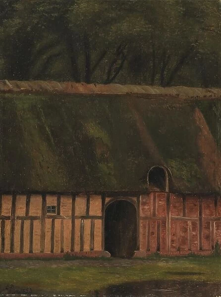 A half-timbered section at Krabbesholm, 1853. Creator: Christen Dalsgaard