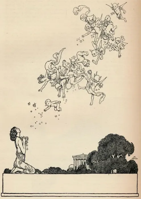 Framed Print : Half title to A Midsummer Nights Dream, 1914. Artist: W Heath Robinson Framed Print : Half title to A Midsummer Nights Dream, 1914. Artist: W Heath Robinson