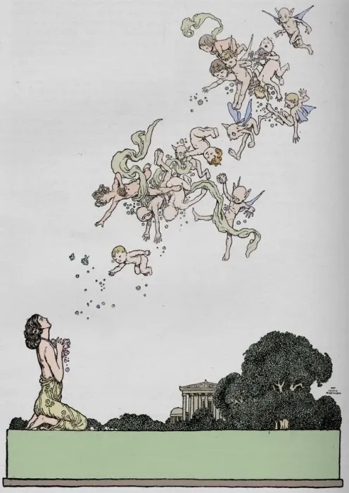 Framed Print : Half title to A Midsummer Nights Dream, 1914. Artist: W Heath Robinson Framed Print : Half title to A Midsummer Nights Dream, 1914. Artist: W Heath Robinson