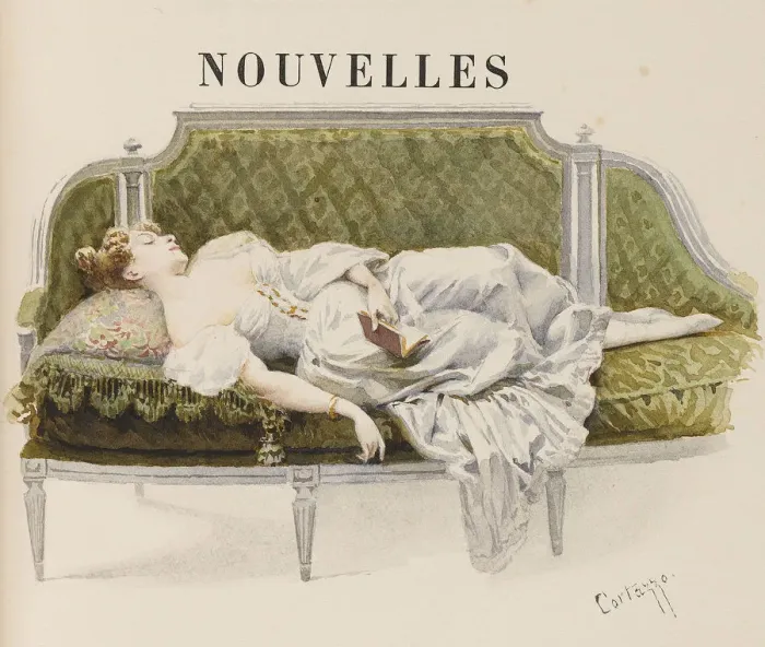 Framed Print : Half-title for Nouvelles by Alfred de Musset, 1887. Creator: Cortazzo, Oreste (1836-1912) Framed Print : Half-title for Nouvelles by Alfred de Musset, 1887. Creator: Cortazzo, Oreste (1836-1912)