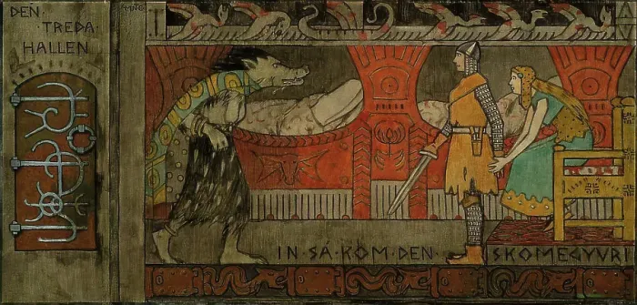 Framed Print : The third Hall, Between 1902 and 1904. Creator: Gerhard Munthe Framed Print : The third Hall, Between 1902 and 1904. Creator: Gerhard Munthe