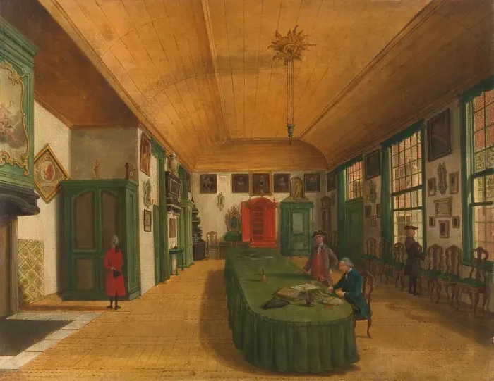Framed Print : The Hall of the Artistic Society Kunst wordt door Arbeid verkregen (Art is Acquired through Labor) Creator: Paulus Constantijn la Fargue Framed Print : The Hall of the Artistic Society Kunst wordt door Arbeid verkregen (Art is Acquired through Labor) Creator: Paulus Constantijn la Fargue