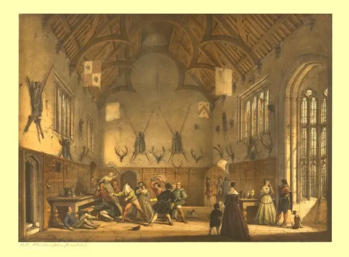 Framed Print : The Hall, Athelhampton, Dorset, (c1838). Creator: Unknown Framed Print : The Hall, Athelhampton, Dorset, (c1838). Creator: Unknown