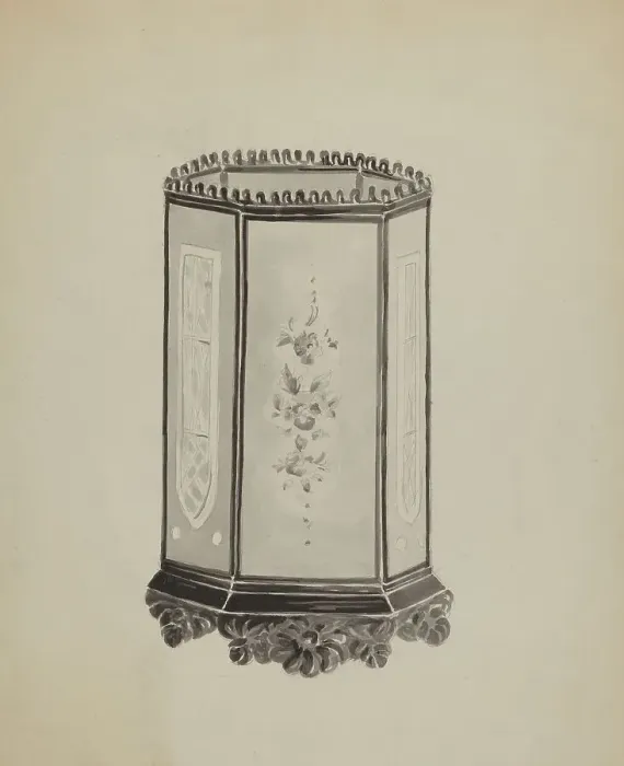 Framed Print : Hall Candle Lantern, c. 1936. Creator: Blanche Waterbury Framed Print : Hall Candle Lantern, c. 1936. Creator: Blanche Waterbury