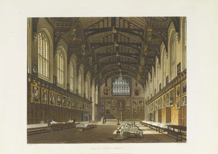 Framed Print : Hall of Christ Church, 1814. Artist: Tomkins, Thomas (1743-1816) Framed Print : Hall of Christ Church, 1814. Artist: Tomkins, Thomas (1743-1816)