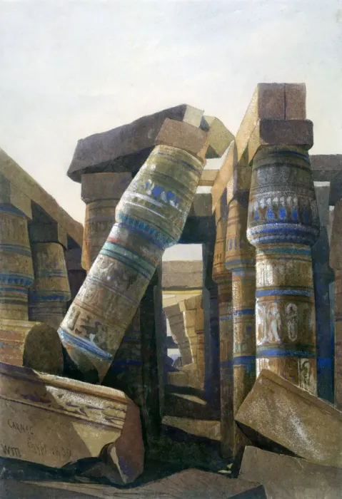 Framed Print : Hall of columns, Carnac, 1839. Artist: William James Muller Framed Print : Hall of columns, Carnac, 1839. Artist: William James Muller