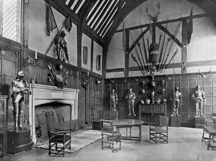 Framed Print : The Hall at Ockwells Manor, Berkshire, 1905 Framed Print : The Hall at Ockwells Manor, Berkshire, 1905