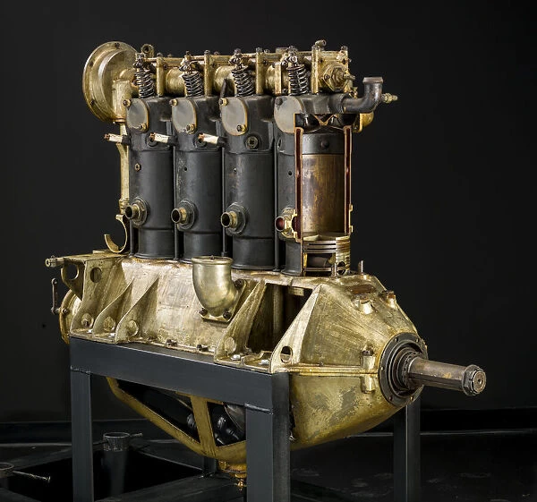 Hall-Scott A-7-A, In-line 4 Engine, Cutaway, ca. World War I. Creator: Hall-Scott