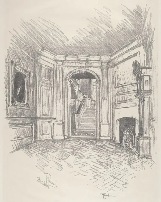 Framed Print : The Hall, Stenton, 1912. Creator: Joseph Pennell