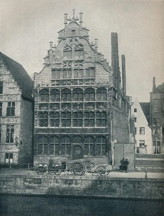 Framed Print : Hall of the Watermen`s Guild, Ghent, Belgium, c1900 (1914-1915). Artist: John Benjamin Stone Framed Print : Hall of the Watermen`s Guild, Ghent, Belgium, c1900 (1914-1915). Artist: John Benjamin Stone