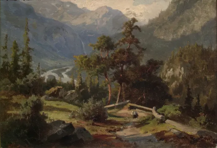 Framed Print : From Hallingdal, 1846. Creator: Hans Gude Framed Print : From Hallingdal, 1846. Creator: Hans Gude