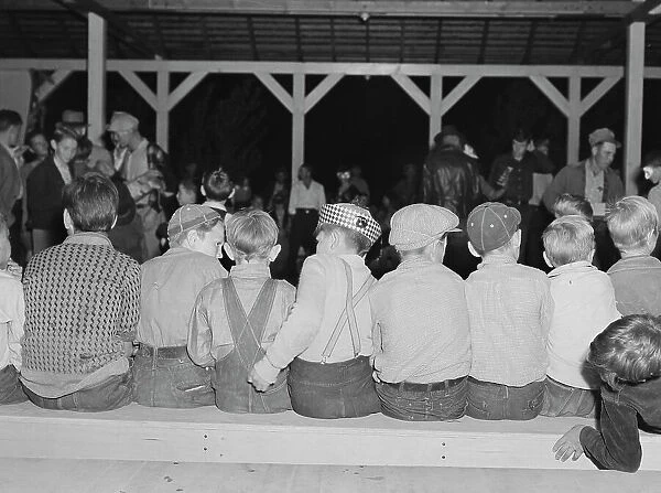 Halloween party at Shafter camp for migrants, California, 1938. Creator: Dorothea Lange