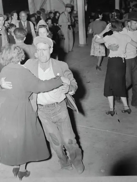 Framed Print : Halloween party at Shafter migrant camp, California, 1938. Creator: Dorothea Lange Framed Print : Halloween party at Shafter migrant camp, California, 1938. Creator: Dorothea Lange