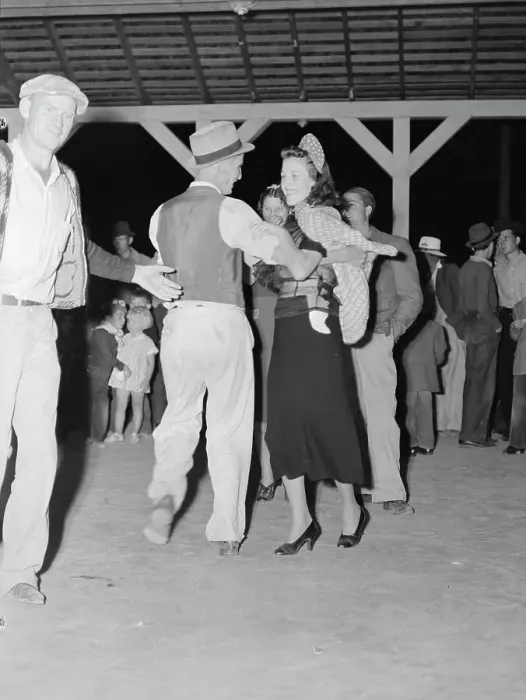 Framed Print : Halloween party at Shafter migrant camp, California, 1938. Creator: Dorothea Lange Framed Print : Halloween party at Shafter migrant camp, California, 1938. Creator: Dorothea Lange