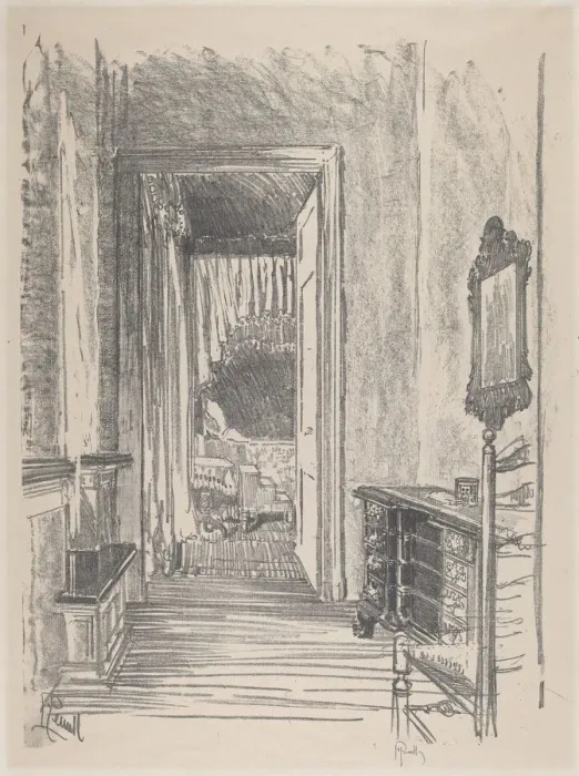 Framed Print : Hallway to Bed Room, Stenton, 1912. Creator: Joseph Pennell Framed Print : Hallway to Bed Room, Stenton, 1912. Creator: Joseph Pennell