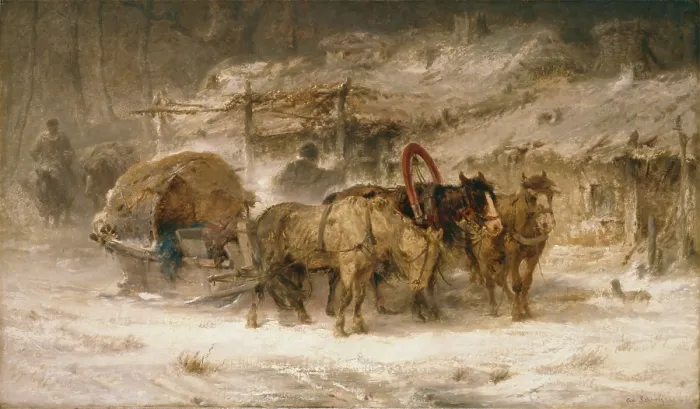 Framed Print : Halt at the Inn, c1850-1899. Creator: Christian Adolf Schreyer Framed Print : Halt at the Inn, c1850-1899. Creator: Christian Adolf Schreyer