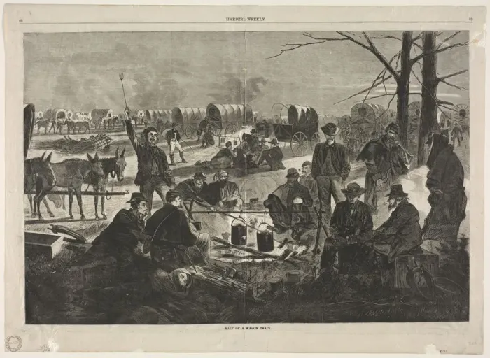 Framed Print : Halt of the Wagon Train, 1864. Creator: Winslow Homer (American, 1836-1910) Framed Print : Halt of the Wagon Train, 1864. Creator: Winslow Homer (American, 1836-1910)
