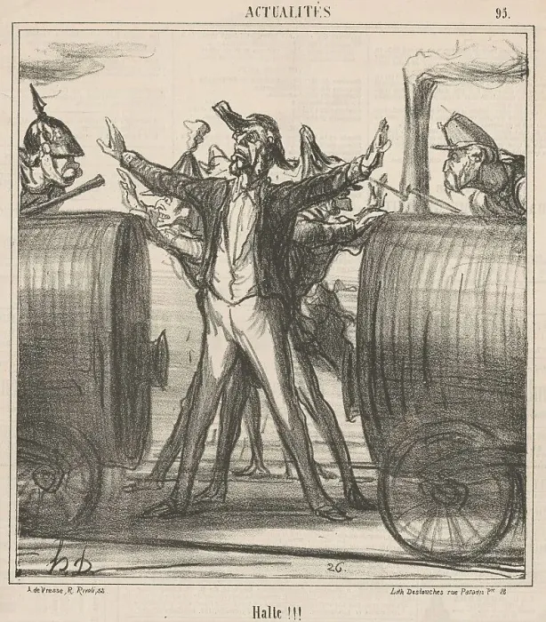 Framed Print : Halte!!!, 19th century. Creator: Honore Daumier Framed Print : Halte!!!, 19th century. Creator: Honore Daumier