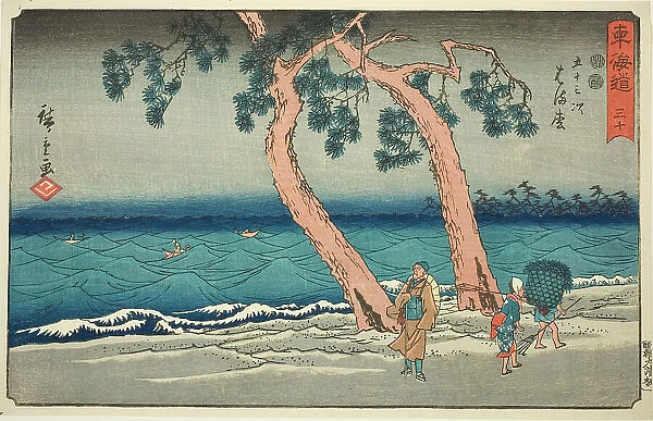 Hamamatsu—No. 30, from the series 'Fifty-three Stations of the Tokaido (Tokaido gojusan... c. 1847 /  Creator: Ando Hiroshige. Hamamatsu—No. 30, from the series 'Fifty-three Stations of the Tokaido (Tokaido gojusan... c)