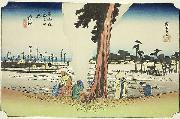 Hamamatsu: Winter Scene (Hamamatsu, fuyugare no zu), from the series 'Fifty-three... c. 1833 / 34. Creator: Ando Hiroshige. Hamamatsu: Winter Scene (Hamamatsu, fuyugare no zu), from the series 'Fifty-three... c. 1833 / 34. Creator: Ando Hiroshige