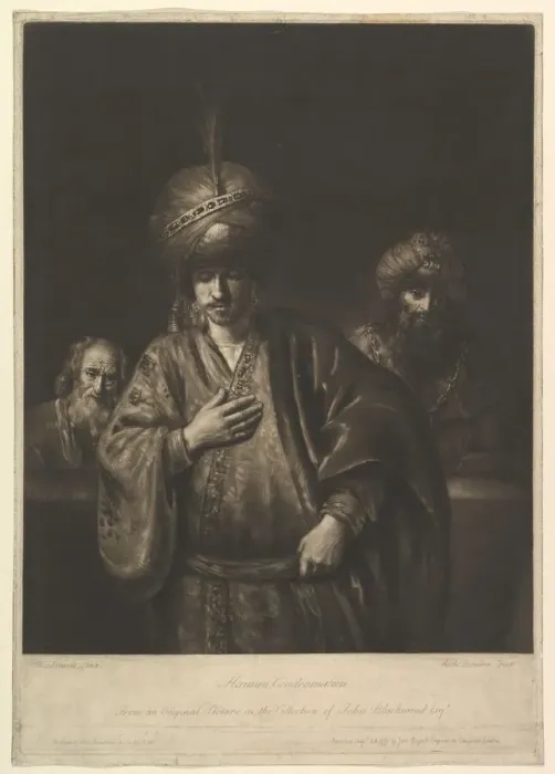Framed Print : Hamans Condemnation, 1740-75. Creator: Richard Houston Framed Print : Hamans Condemnation, 1740-75. Creator: Richard Houston