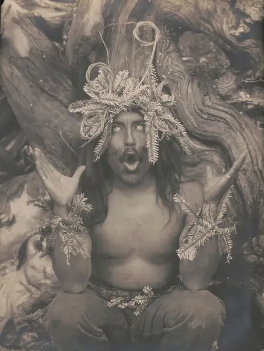 Framed Print : Hamatsa emerging from the woods-Koskimo, c1914. Creator: Edward Sheriff Curtis Framed Print : Hamatsa emerging from the woods-Koskimo, c1914. Creator: Edward Sheriff Curtis