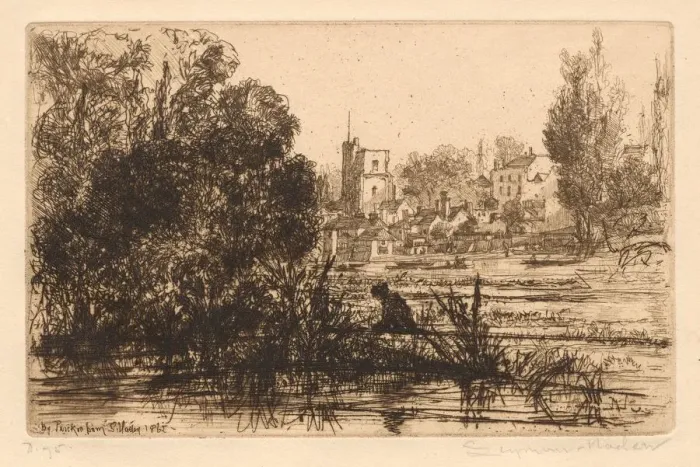 Framed Print : Hamertons Portfolio III: Twickenham Church, 1865-72 (published 1872)
