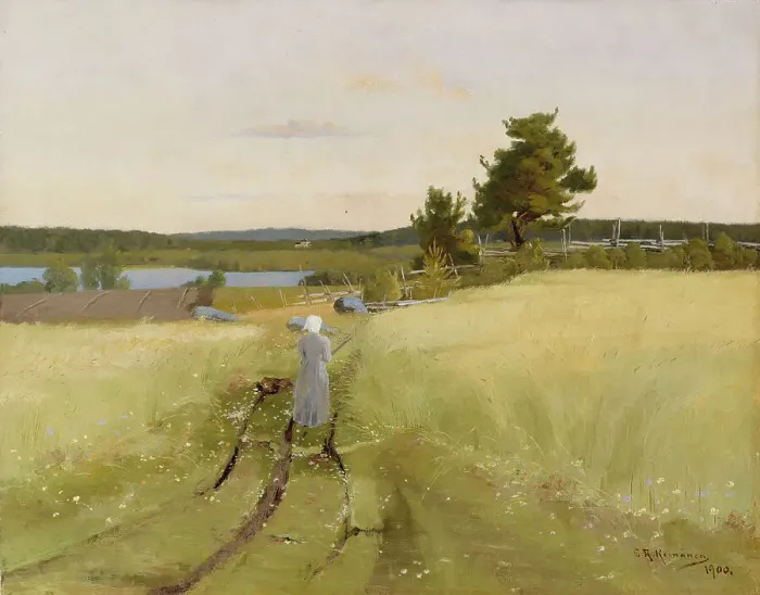 Framed Print : Haminalahti, Farmer's Wife on the Cartway, 1900. Creator: Sigfrid August Keinanen Framed Print : Haminalahti, Farmer's Wife on the Cartway, 1900. Creator: Sigfrid August Keinanen