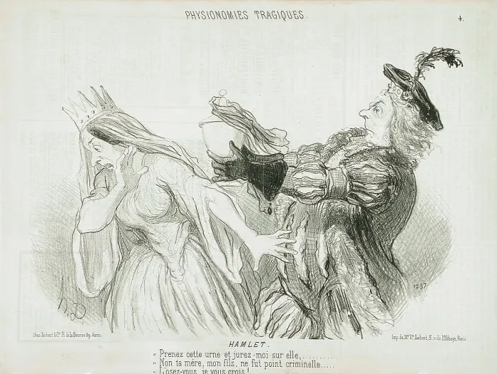 Framed Print : Hamlet, 1851. Creator: Honore Daumier Framed Print : Hamlet, 1851. Creator: Honore Daumier